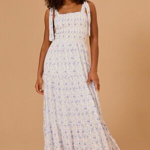 NEW Altar’d State Blue and White Floral Maxi Dress Size Small NWT